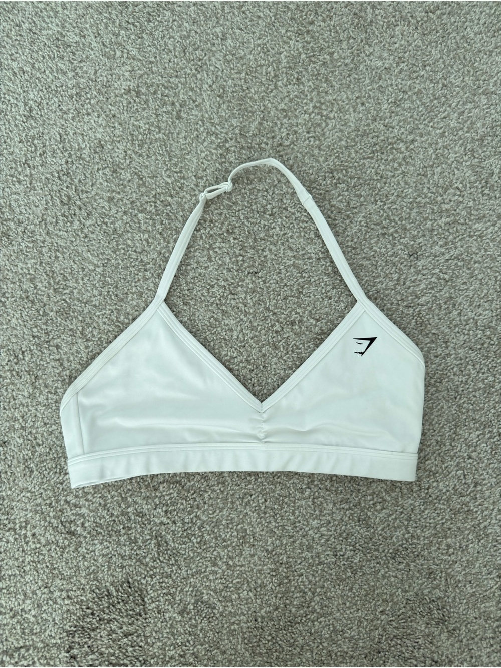 Gymshark White V-Neck Halter Bralette